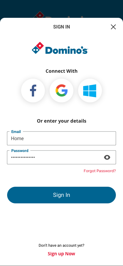 Login modal