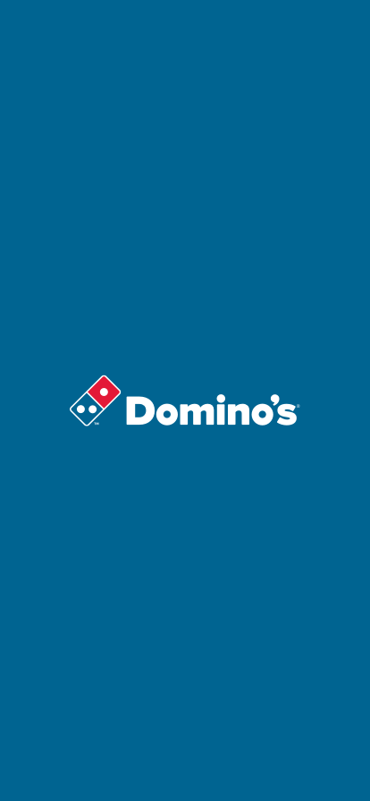 Domino's splash screen with brand logo on signature teal background