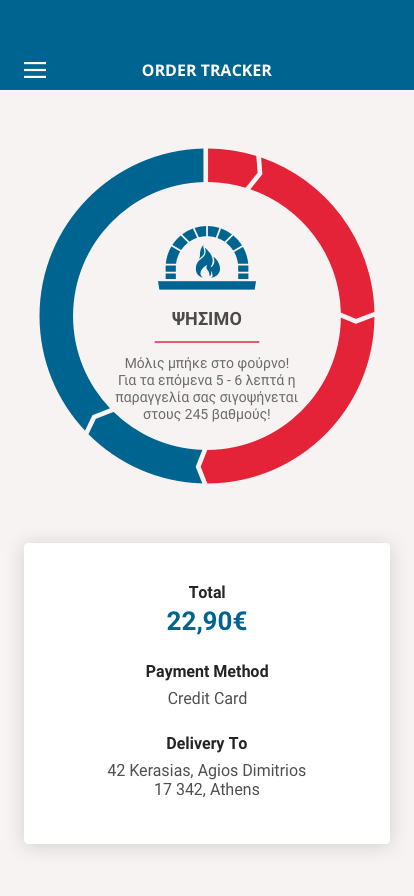 Order tracker, preparing