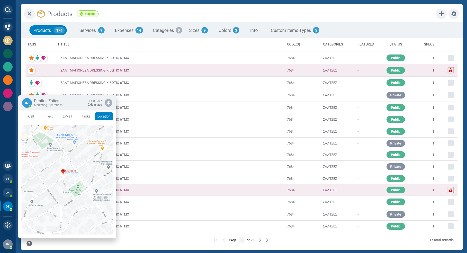 Map and location view