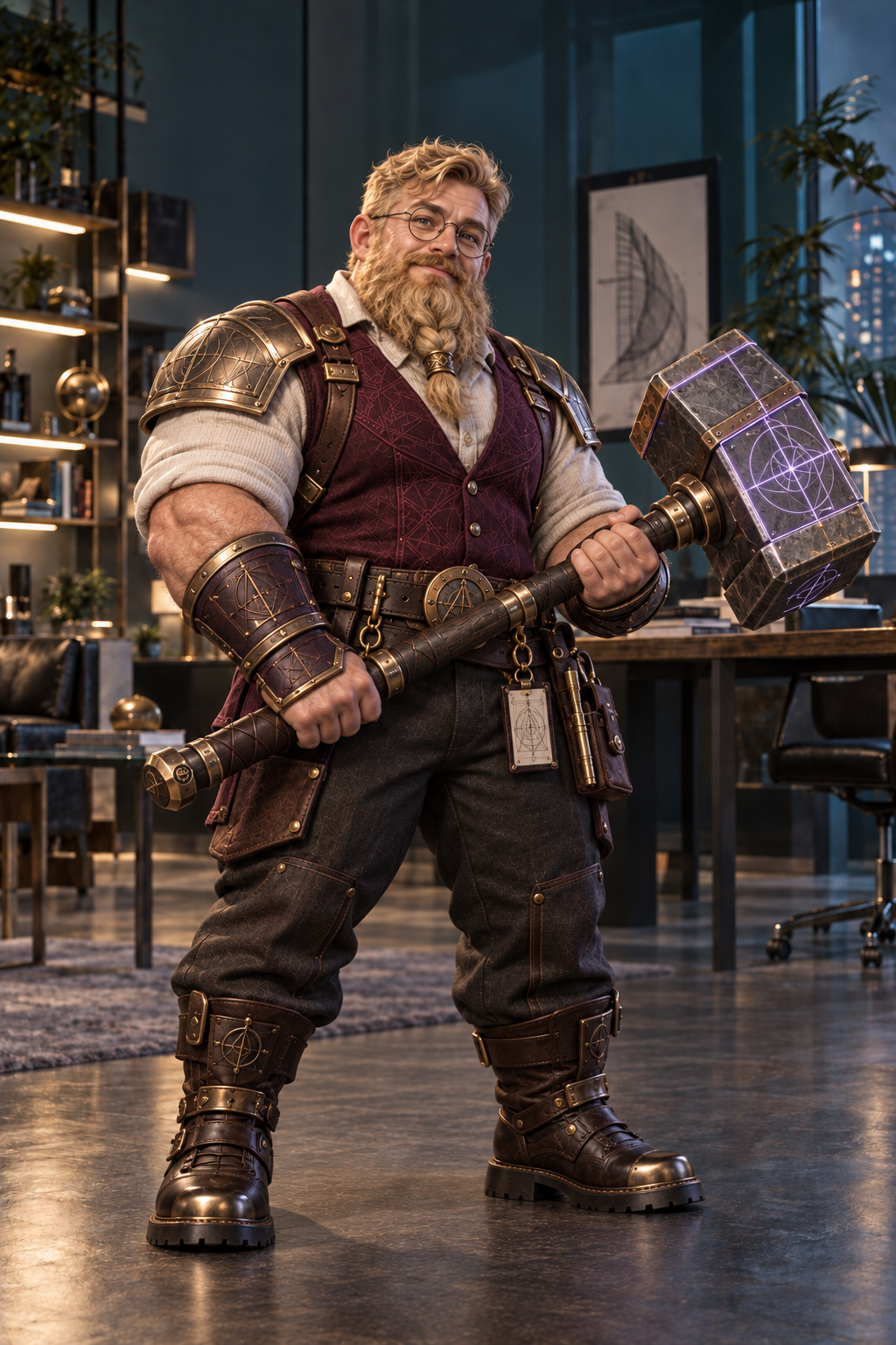 Xim, Dwarf Warrior, with Query Hammer