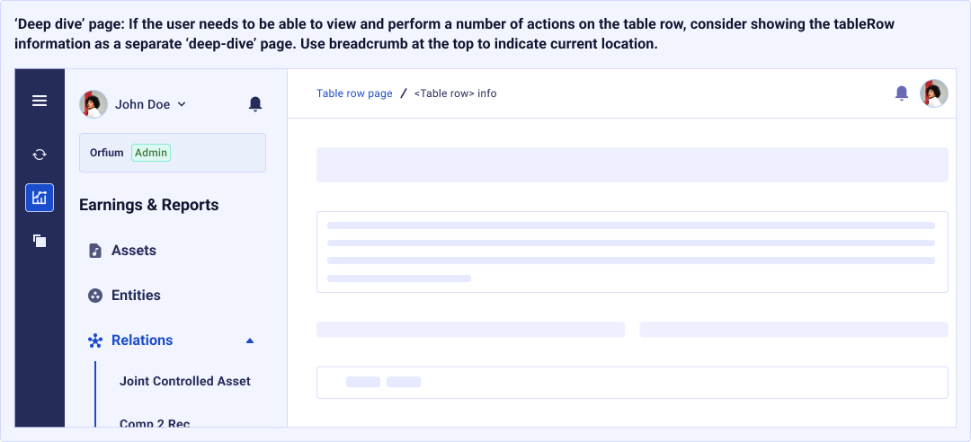 Datagrid — deep dive page pattern