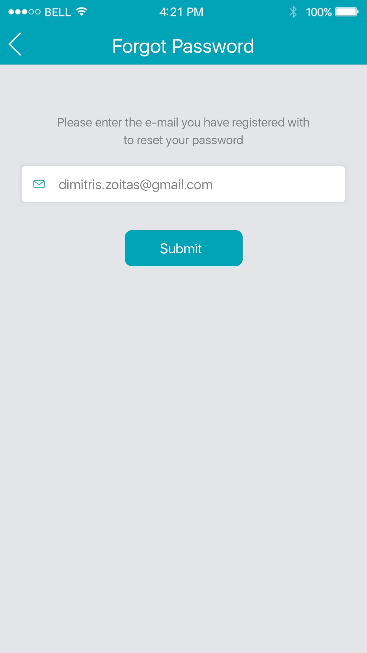 Forgot password step 1