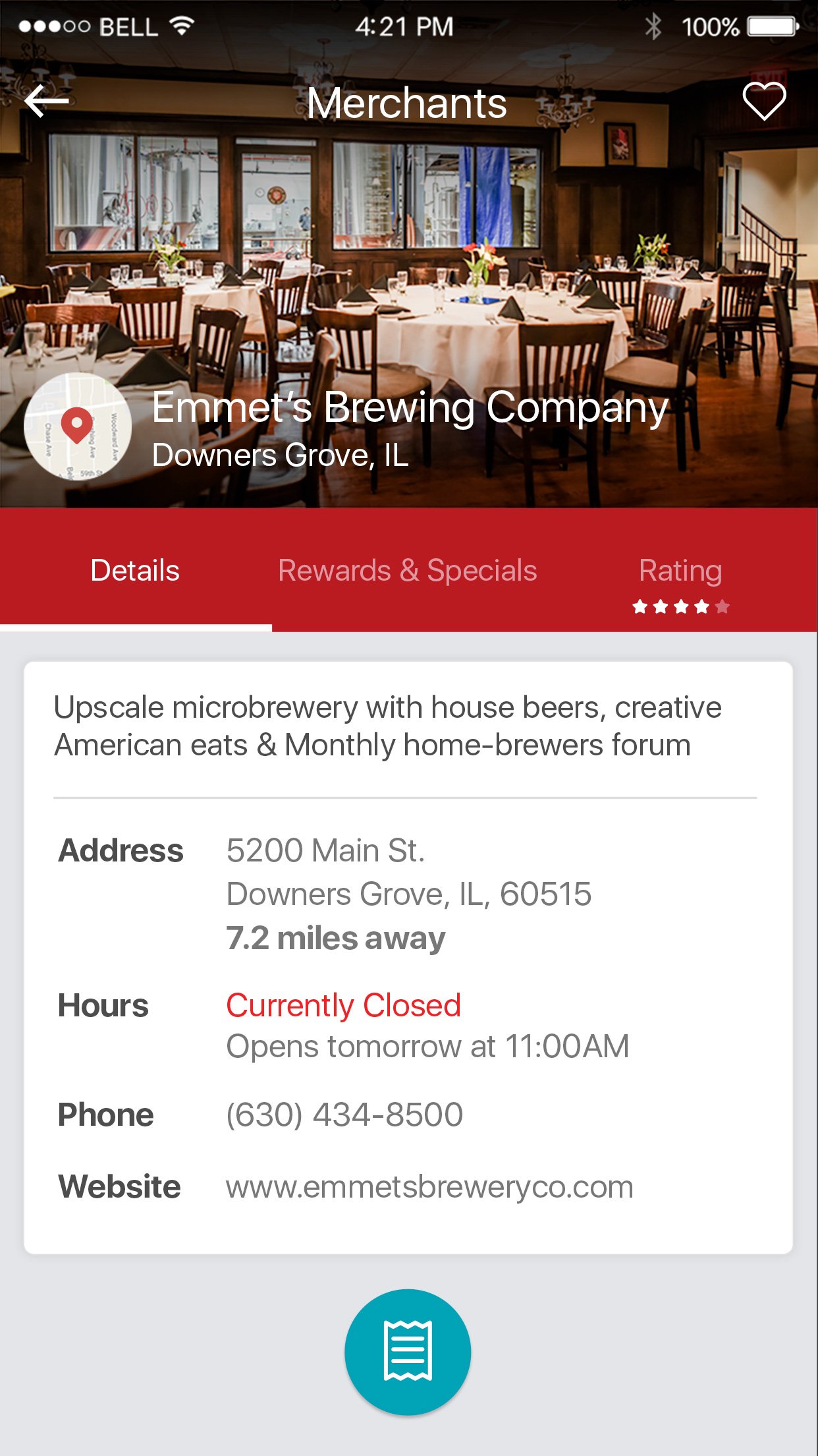 Merchant details closed